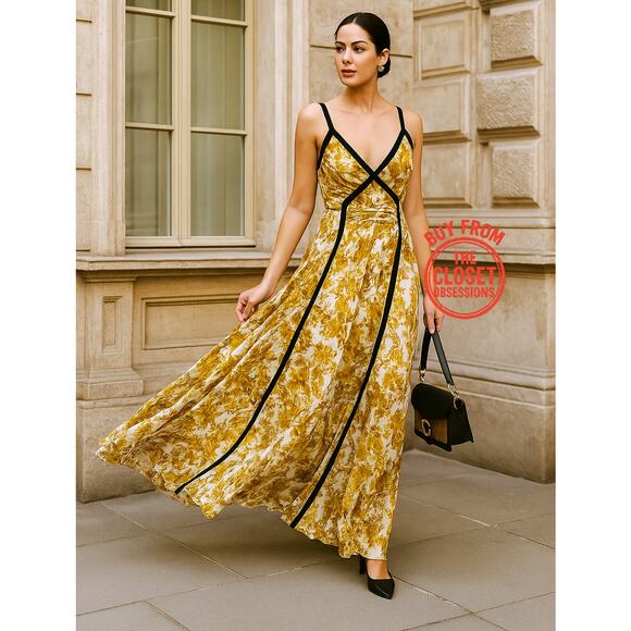 ZARA Blogger Fave Printed Maxi Dress NWT 💛 - Picture 2 of 16